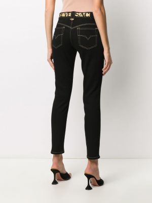 Alacsony derekú skinny farmernadrág Versace Jeans Couture fekete