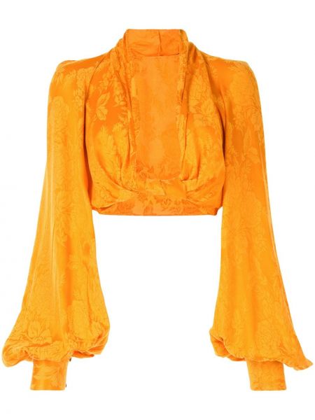 Blusa con escote pronunciado The Attico naranja