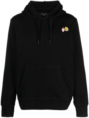 Pamučna hoodie s kapuljačom Rag & Bone crna