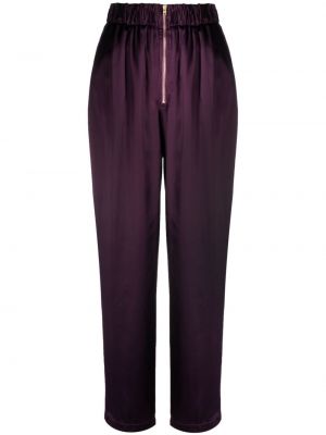 Pantalon droit en satin Forte Forte violet