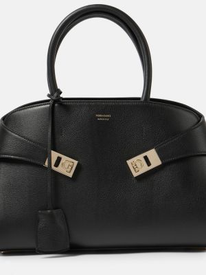 Leder shopper handtasche Ferragamo schwarz