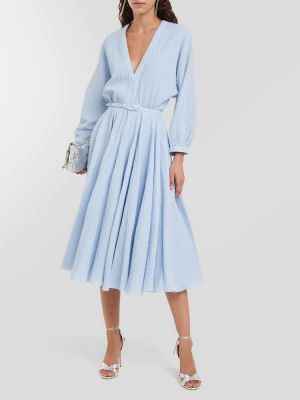 Βαμβακερή μίντι φόρεμα Emilia Wickstead μπλε