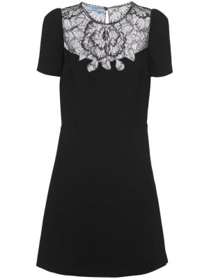 Čipkované mini šaty Prada čierna