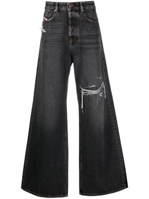Straight leg jeans a vita alta Diesel nero