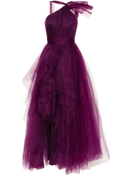Asimetriškas vakarinė suknelė iš tiulio Gemy Maalouf violetinė