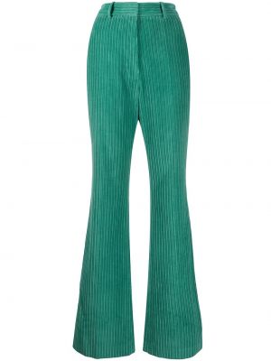 Pantalones de cintura alta de pana Victoria Beckham verde