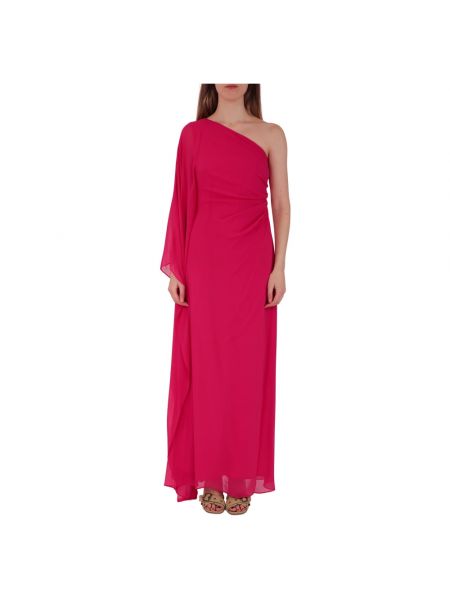 Jedwabna sukienka długa Max Mara różowa