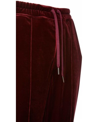 Aksamitne spodnie sportowe Tom Ford czerwone