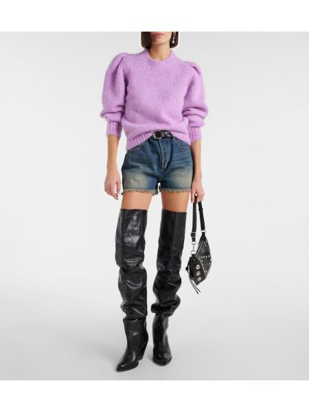 Moherinis megztinis Isabel Marant violetinė