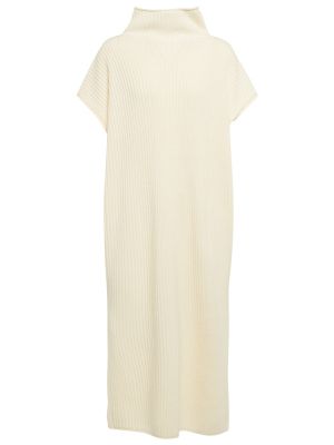 Vlněné midi šaty Polo Ralph Lauren bílé