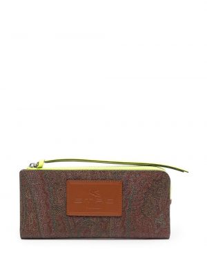 Peňaženka s potlačou s paisley vzorom Etro hnedá