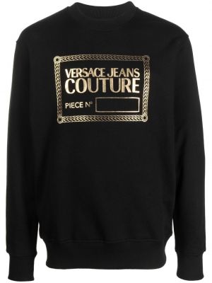 Trykt bomull sweatshirt Versace Jeans Couture svart