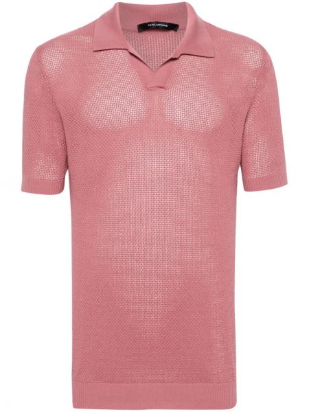 Megztas polo marškinėliai Tagliatore rožinė