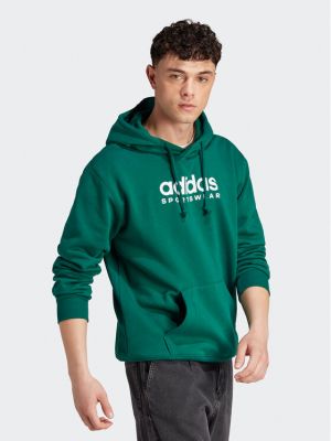 Voľná priliehavá fleecová mikina Adidas zelená