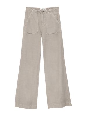 Широки панталони тип „марлен“ Pull&bear сиво