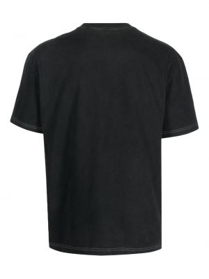 T-shirt en coton à imprimé Sunflower noir