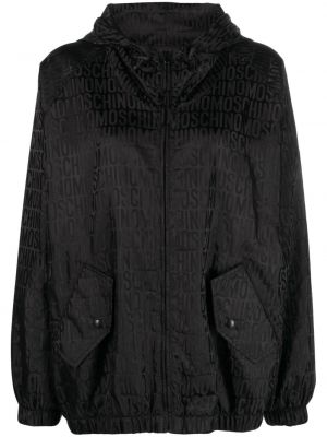 Kapucnis dzseki nyomtatás Moschino fekete