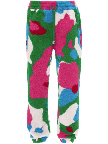 Fleece παντελόνι με ίσιο πόδι με σχέδιο Jw Anderson ροζ