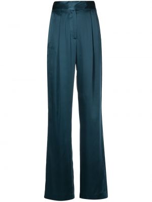 Pantaloni cu croială lejeră plisate Michelle Mason albastru
