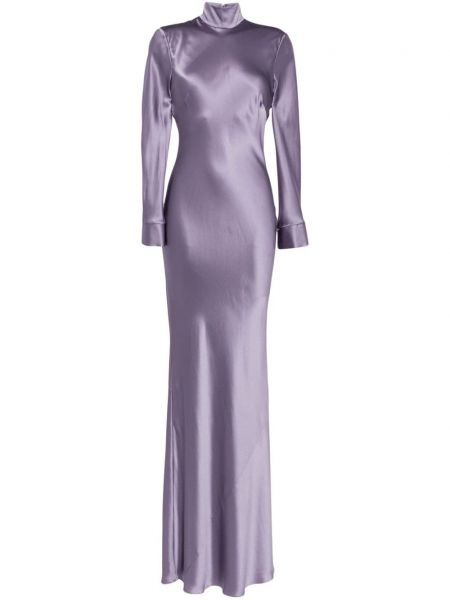 Μεταξωτή βραδινό φόρεμα Michelle Mason μωβ