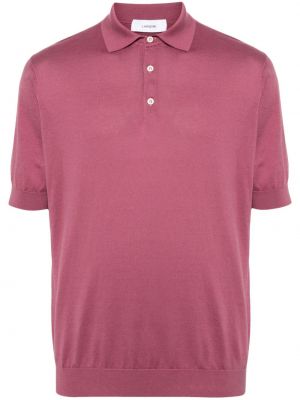 Памучна поло тениска бродирана Lardini розово