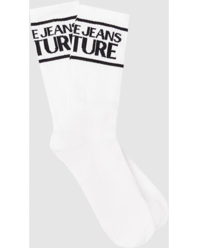 Шкарпетки з логотипом Versace Jeans Couture, білі