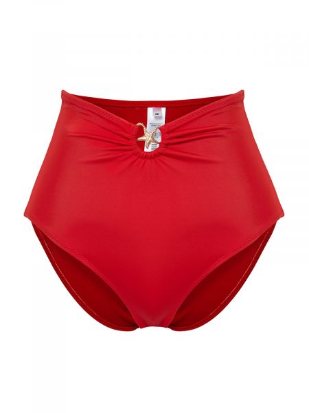 Czerwony bikini z wysoką talią Trendyol