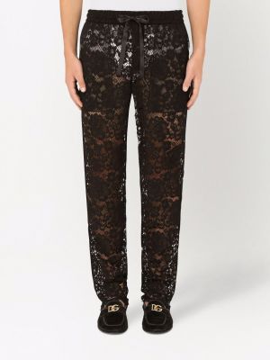 Krajkové sportovní kalhoty Dolce & Gabbana černé