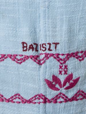 Βαμβακερό πουκάμισο με κέντημα Baziszt μπλε