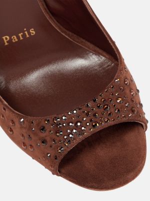 Semišové sandále Christian Louboutin hnedá