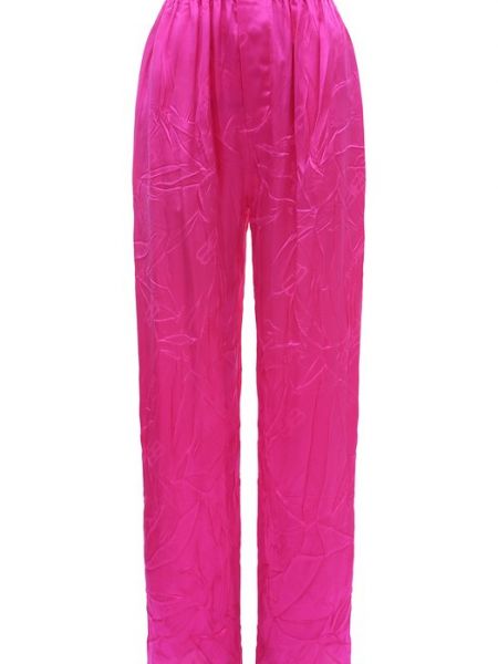Шелковые брюки Balenciaga розовые