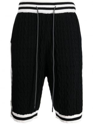 Shorts de sport à rayures en tricot Mostly Heard Rarely Seen noir