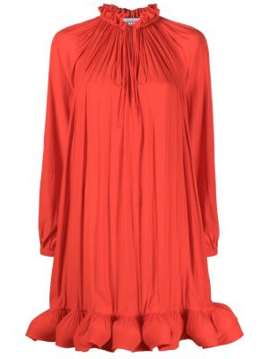 Плисирана рокля Lanvin червено