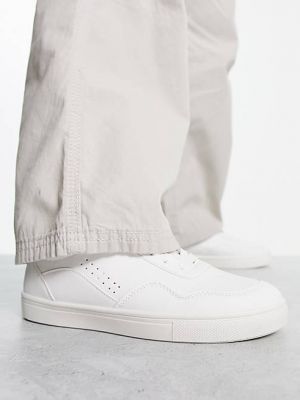 Белые кроссовки со шнуровкой и вставками London Rebel Wide Fit