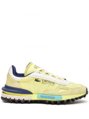 Sneakersy sznurowane koronkowe Lacoste żółte