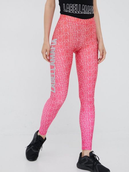 LaBellaMafia legginsy treningowe Full Print damskie kolor różowy wzorzyste