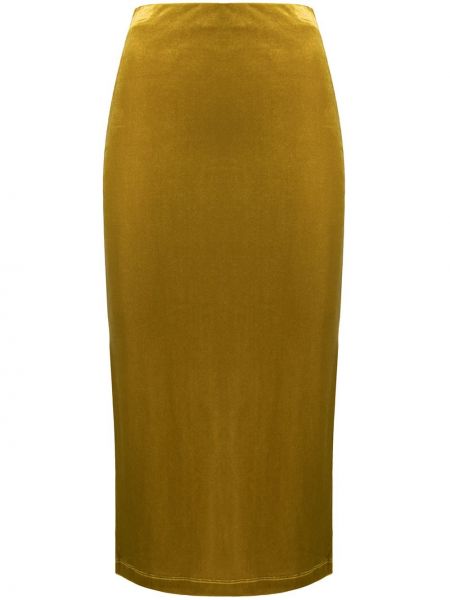 Falda de tubo ajustada de terciopelo‏‏‎ Antonella Rizza amarillo
