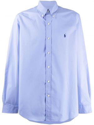 Košeľa s výšivkou s výšivkou s výšivkou Polo Ralph Lauren modrá