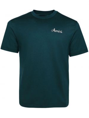 Kokvilnas t-krekls ar apdruku Amiri zaļš