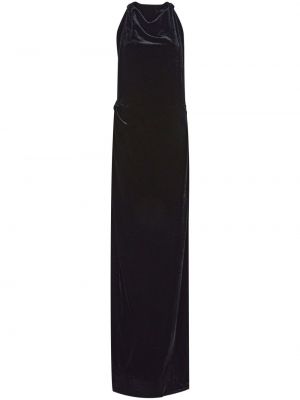 Žametna koktejl obleka iz rebrastega žameta Proenza Schouler črna