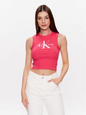 Top slim fit Calvin Klein Jeans ružičasta
