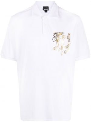 Poloskjorte med print Just Cavalli hvit