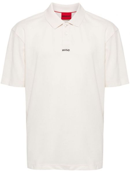 Kokvilnas polo krekls ar apdruku Hugo balts