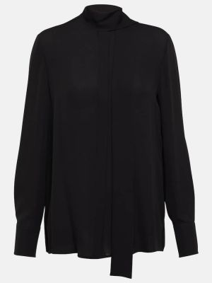 Копринена блуза Valentino черно