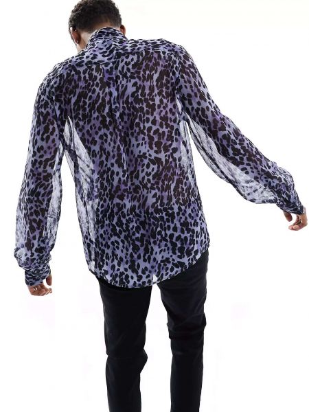 Прозрачная леопардовая рубашка с принтом Asos