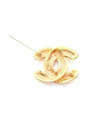 Prošívaná brož Chanel Pre-owned zlatá