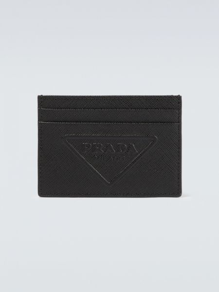 Czarny portfel skórzany Prada