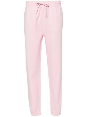 Bavlněné sportovní kalhoty s výšivkou Mc2 Saint Barth růžové