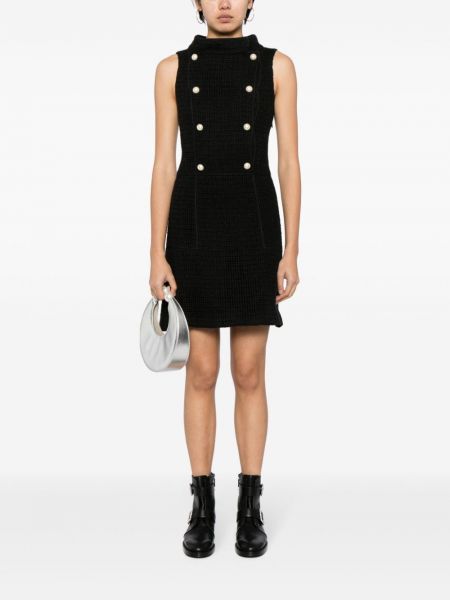 Sukienka z perełkami tweedowa Chanel Pre-owned czarna