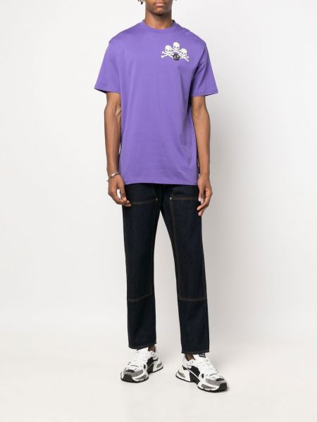 Raštuotas marškinėliai Philipp Plein violetinė